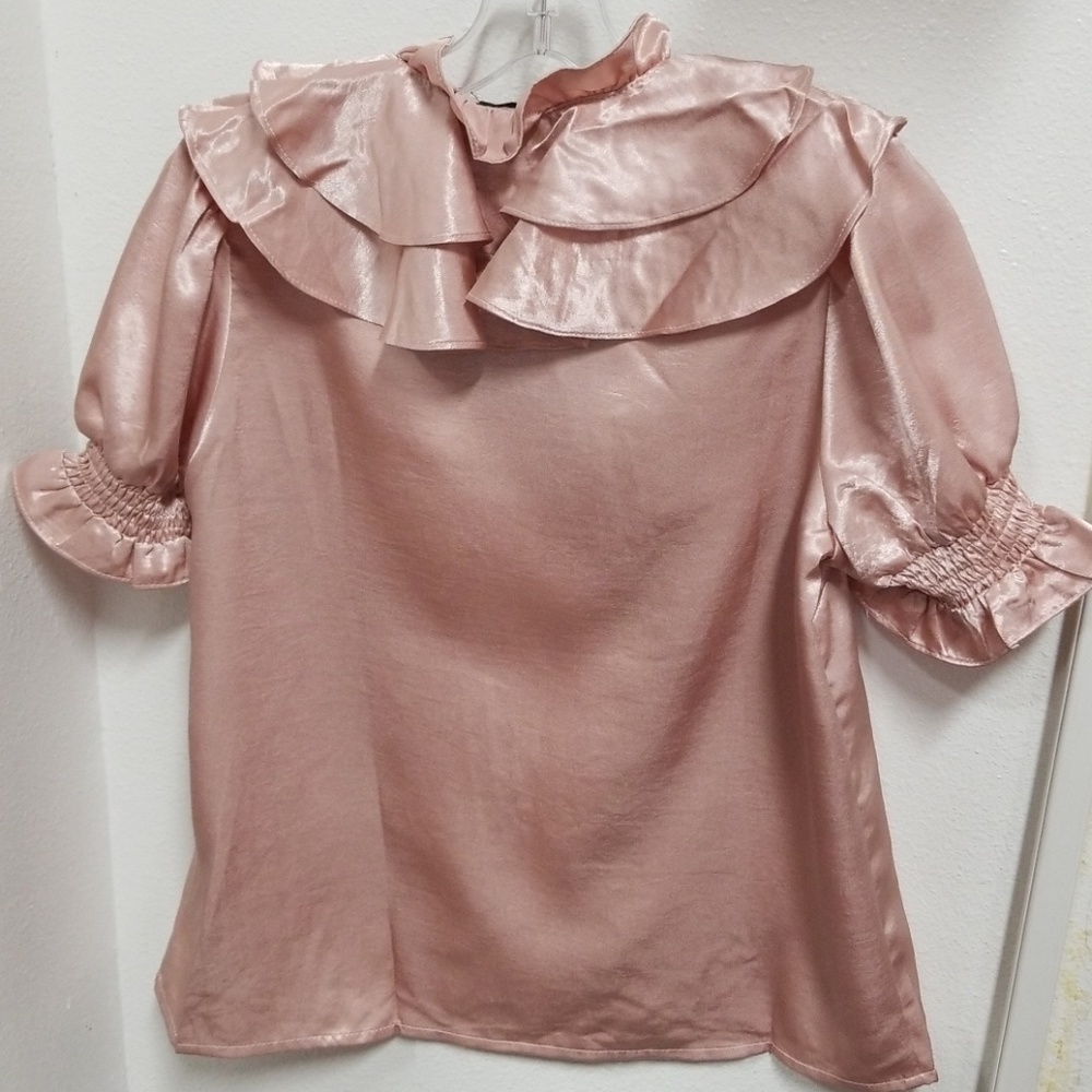 Pink Ruffle Blouse. - Picture 5 of 8